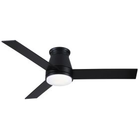 48 in. Integrated LED Farmhouse Indoor/Outdoor Black Smart Ceiling Fan with Remote Control