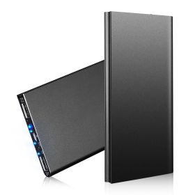 20K mAh Ultra-thin Power Bank: Dual USB, Phone Charger (Color: Black, size: One size)