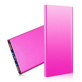 20K mAh Ultra-thin Power Bank: Dual USB, Phone Charger (Color: Hot Pink, size: One size)